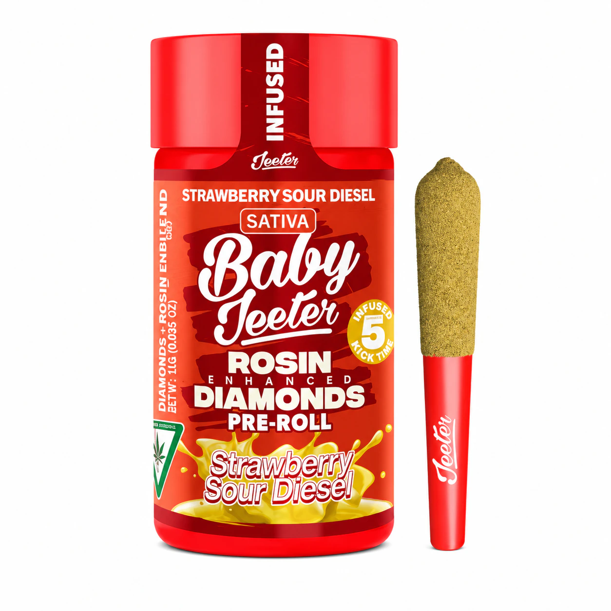Jeeter - Jeeter | Strawberry Sour Diesel | Quad Infused | Baby Jeeter | 5pk Main Image