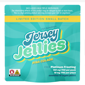 Jersey Jellies | Pina Colada | Cured Resin Gummies | 10pk/100mg