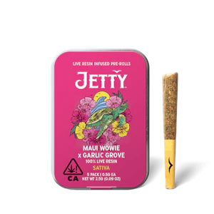 JETTY - JETTY | MAUI WOWIE X GARLIC GROVE - 5PK INFUSED | PREROLL | 2.5G