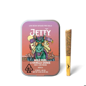 JETTY - JETTY | MULE FUEL X VANILLA SHAKE - 5PK INFUSED | PREROLL | 2.5G
