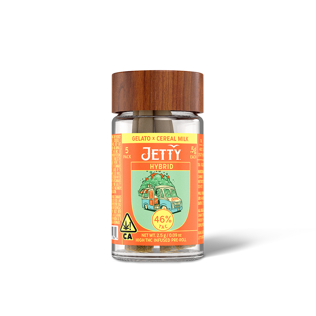 Jetty Extracts | Gelato x Cereal Milk | High THC Infused | 5pk