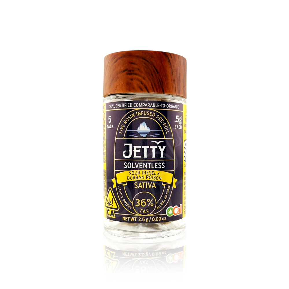 JETTY - JETTY - Infused Preroll - Sour Diesel x Durban Poison - Rosin - 2.5G Main Image