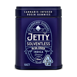 Jetty - Jetty Strawberry In Da Couch Solventless Rosin Gummies Tin 100mgTHC