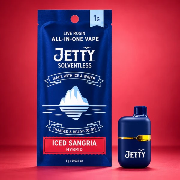 Jetty - Jetty | 1g Mini Tank All-in-One Vape | Iced Sangria | Solventless Live Rosin | Hybrid Main Image