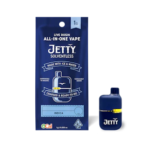 Jetty Extracts - Jetty - 1g Solventless Mini Tank Live Rosin AIO Cart (Banana Punch-Indica)