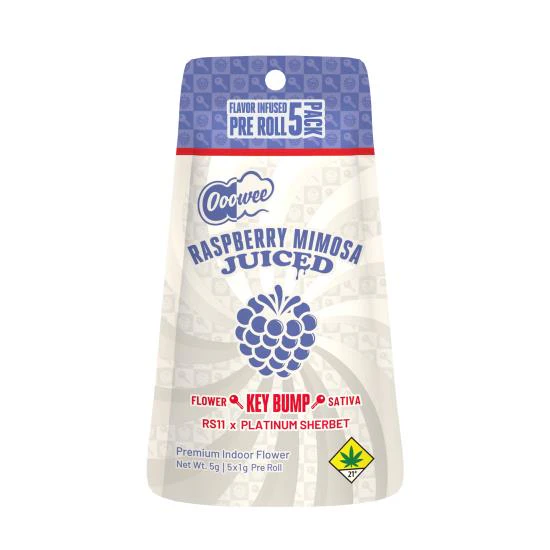 Ooowee - Raspberry Mimosa/Key Bump - Infused Pre Roll 5pk - Ooowee Juiced - 5g Main Image