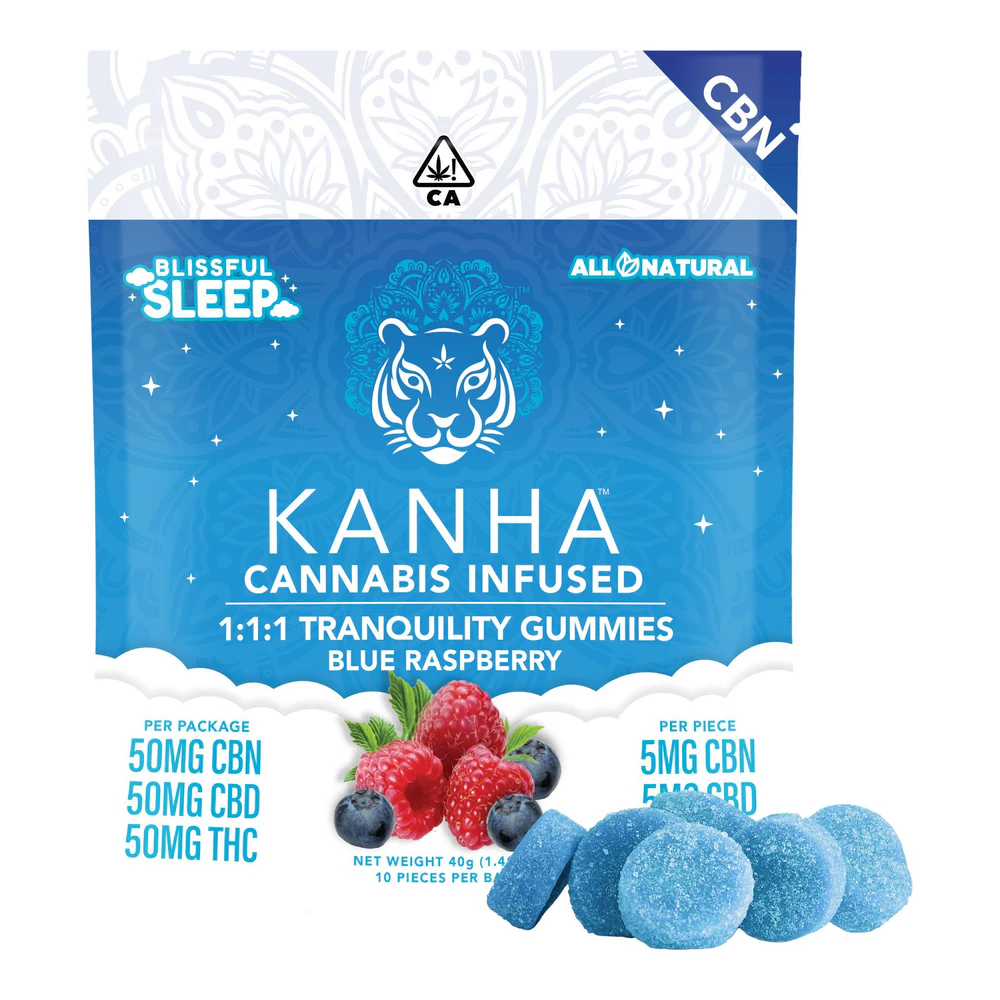 KANHA - Kanha | Blissful Sleep | Tranquility 1:1:1 | CBN:THC:CBD Gummies | 50mg Main Image