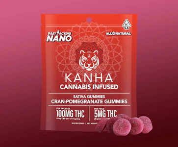 KANHA - Kanha - Cran-Pomegranate Punch - 100mg Nano Gummies - 20pk