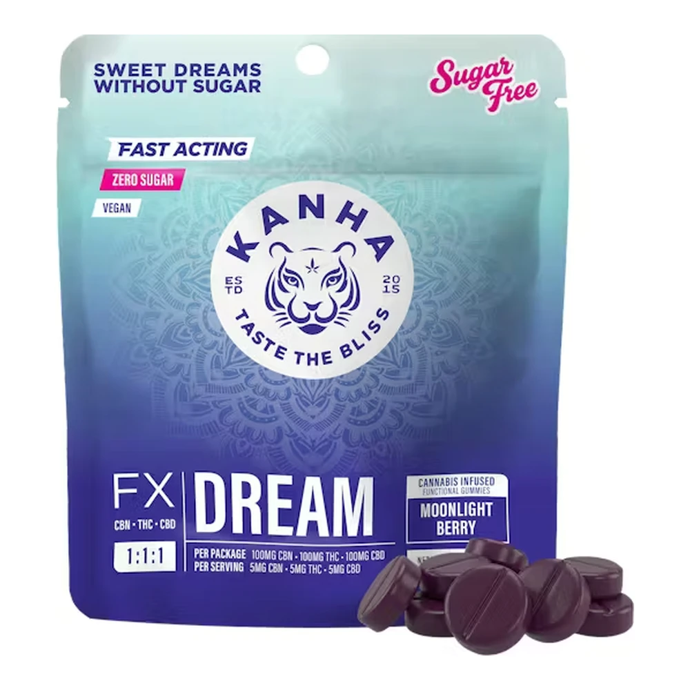 KANHA - Kanha | Moonlight Berry 1:1:1 | CBD: CBN: THC Sugar Free Dream Nano Gummies | 100mg Main Image