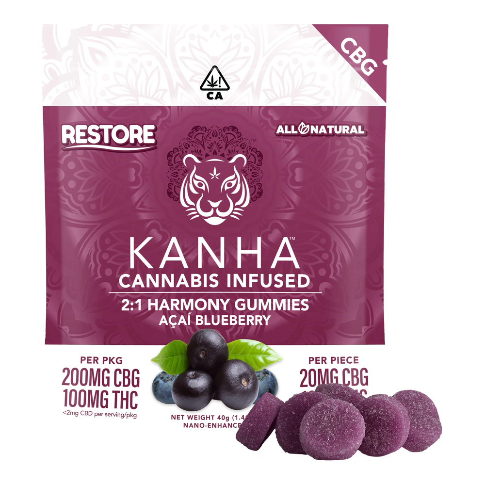 KANHA - Kanha | Nano Acai Blueberry 2:1 | CBG Gummies | 100mg Main Image