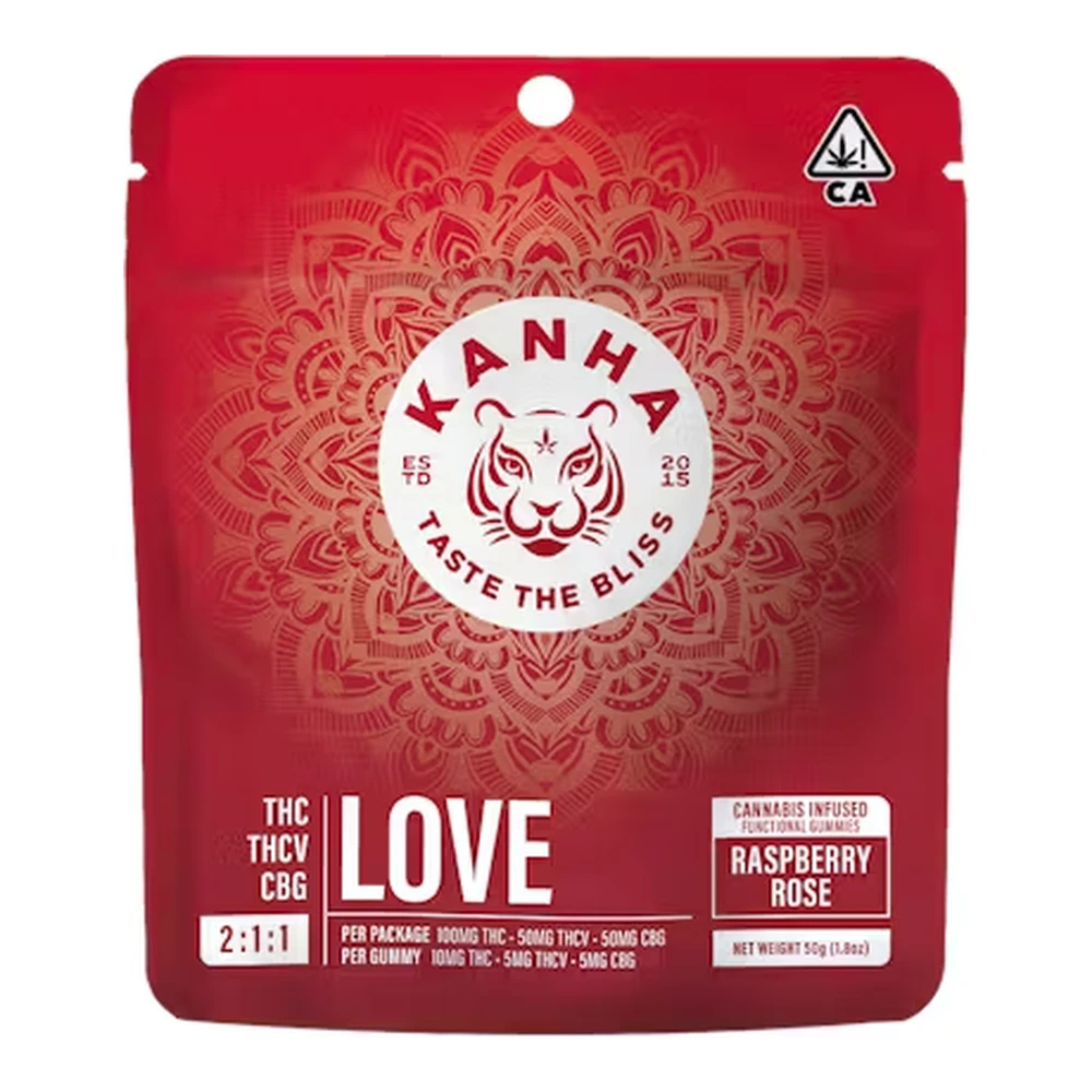 KANHA - Kanha | Nano Raspberry Rose 2:1:1 | THCV + CBG Love Gummies | 100mg Main Image