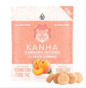 KANHA - Kanha - Classic CBD - Peach 4:1 - Gummies - 10pk - 100mg