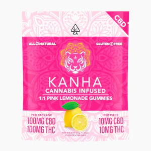 KANHA - Kanha - Pink Lemonade - 10mg CBD, 10mg THC Gummies