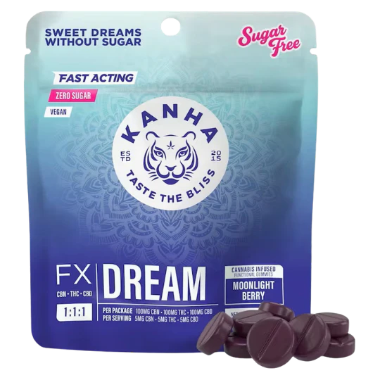 KANHA - Kanha NANO - 1:1:1 CBN:THC:CBD Sugar Free Gummies - Dream Moonlight Berry Main Image