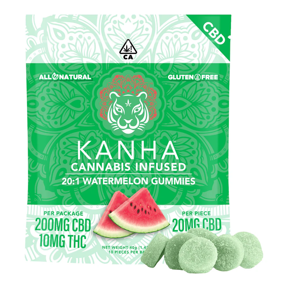 KANHA - Kanha | Watermelon 20:1 | CBD : THC Gummies | 10mg Main Image