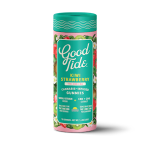 GOOD TIDE - Kiwi Strawberry 1:1:1 THC:CBD:CBG, Hash Rosin Gummies, 10 pack