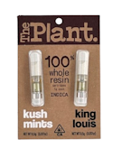 1g Kush Mints & King Louis (2pk - 0.5g each) - 100% Whole Resin - Vape Cartridge -1g total - The Plant