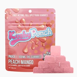 KUSHY PUNCH - Kushy Punch - Indica - Peach Mango - Individual Gummies - (100mg)