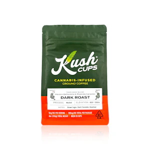 KUSH CUPS - KUSH CUPS - Edible - Dark Roast - Ground Coffee - 100MG