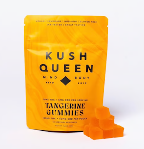 Kush Queen - Tangerine 2:1 THC:CBD 10pk Gummies - 100mg