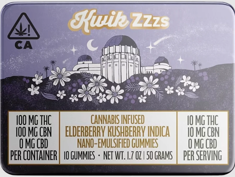 Kwik Zzzs | Elderberry | 1:1 THC:CBD Nano Gummies | 100mg