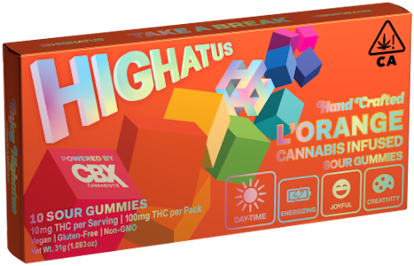 Highatus - HIGHATUS: L'Orange Sour Gummies 10pk/100mg (S)