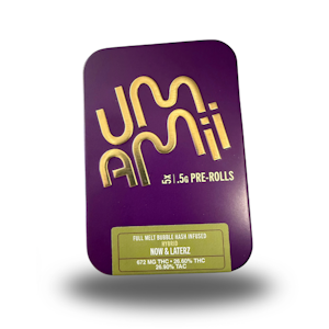 UMAMII - Umamii - Now 'n' Laterz x Full Melt - Bubble Hash Infused - 5pk x 0.5g - 26.60% THC - Pre-Rolls