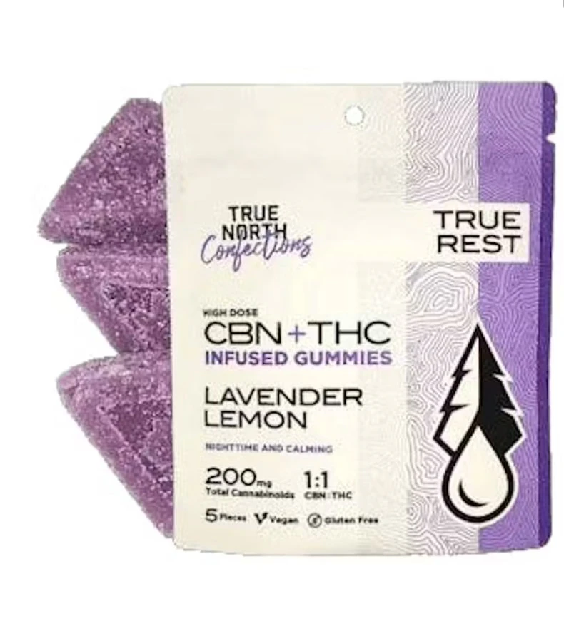 True North - True North-Gummies-1:1 CBG: THC-Lavender Lemon-Hybrid-200mg THC Main Image
