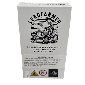 LeadFarmer - LeadFarmer - Mac1 -.5g - 5pk - 20.30%THC - Pre-Roll