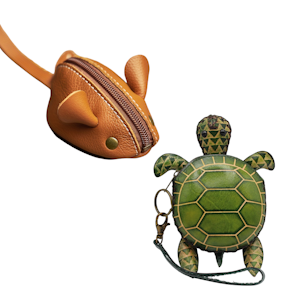 Tree House Accessories - Mouse/Sea Turtle Coin Purse (Leather)