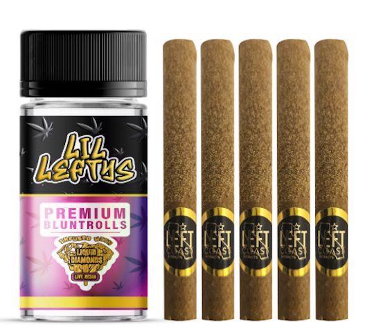 Left Coast - Monster Cookies -Indica- Premium Infused Bluntrolls (Infused Pre-Rol) 5pk, 6.5g | Left Coast      -nn6 front