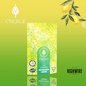 Choice Gummies Super Sour Lemon 100mg (Indica)