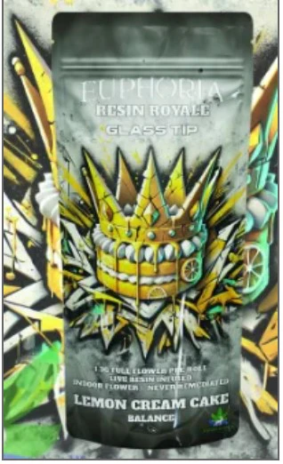 Stoned to the Bone - Euphoria-Live Resin-Lemon Cream Cake- Euphoria Resin Royale-Indica-Pre Roll-1.3G-46.67% Main Image