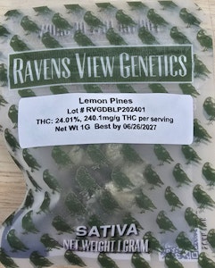 Ravens View - Raven's View- Lemon Pines- 1g flower/dime bag