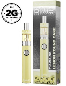 DIME INDUSTRIES - Dime 2g Lemon Pound Cake THC/CBD/CBG AIO Disposable