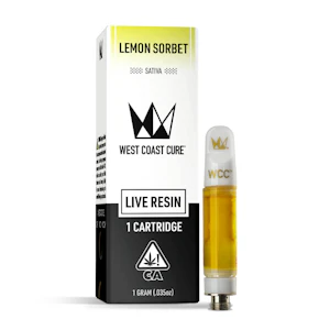 West Coast Cure - West Coast Cure - 510 Cartridge - Live Resin - Sativa - Lemon Sorbet - (1g)