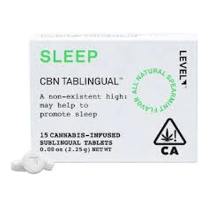 Level | Sleep CBN Tablingual | Sublingual Tablets | 20pc | 100mg CBN