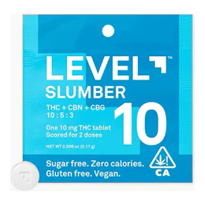 Level | Slumber | Single Tablet | 10:5:3 | THC:CBN:CBG | 10mg