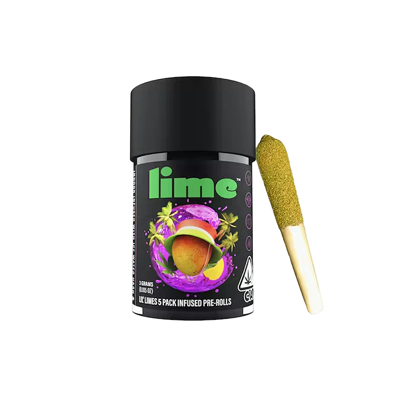 Lime - Lime Peach Ringz Diamond & Hash Infused Lil' Limes Mini Pre-Rolls 3.0g Main Image