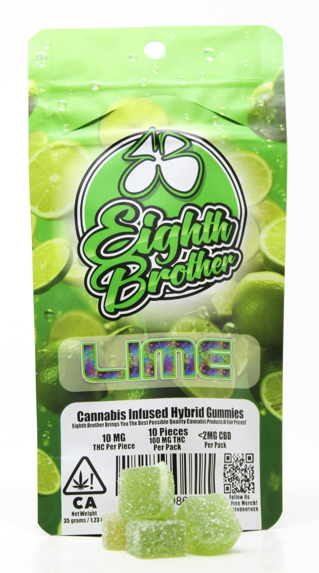 Eighth Brother's - 10pc. 100mg THC - Pineapple (Hybrid)