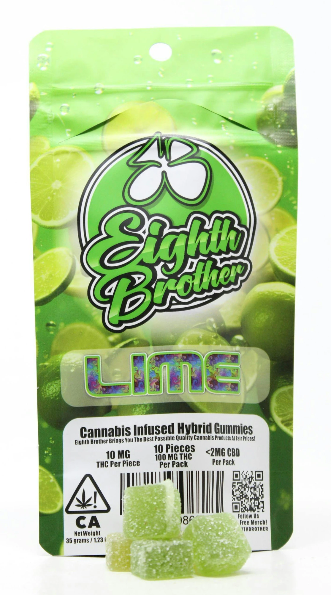Eighth Brother - Eighth Brother's - 10pc. 100mg THC - Lime (Hybrid) Main Image