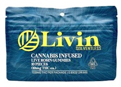 Peach Cobbler 100mg Live Rosin 10 Pack Gummies - Livin Solventless