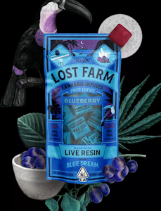 Lost Farm Chews - Lost Farm - 10ct. 100mg THC Live Resin Chews (Blue Dream) - Blueberry 