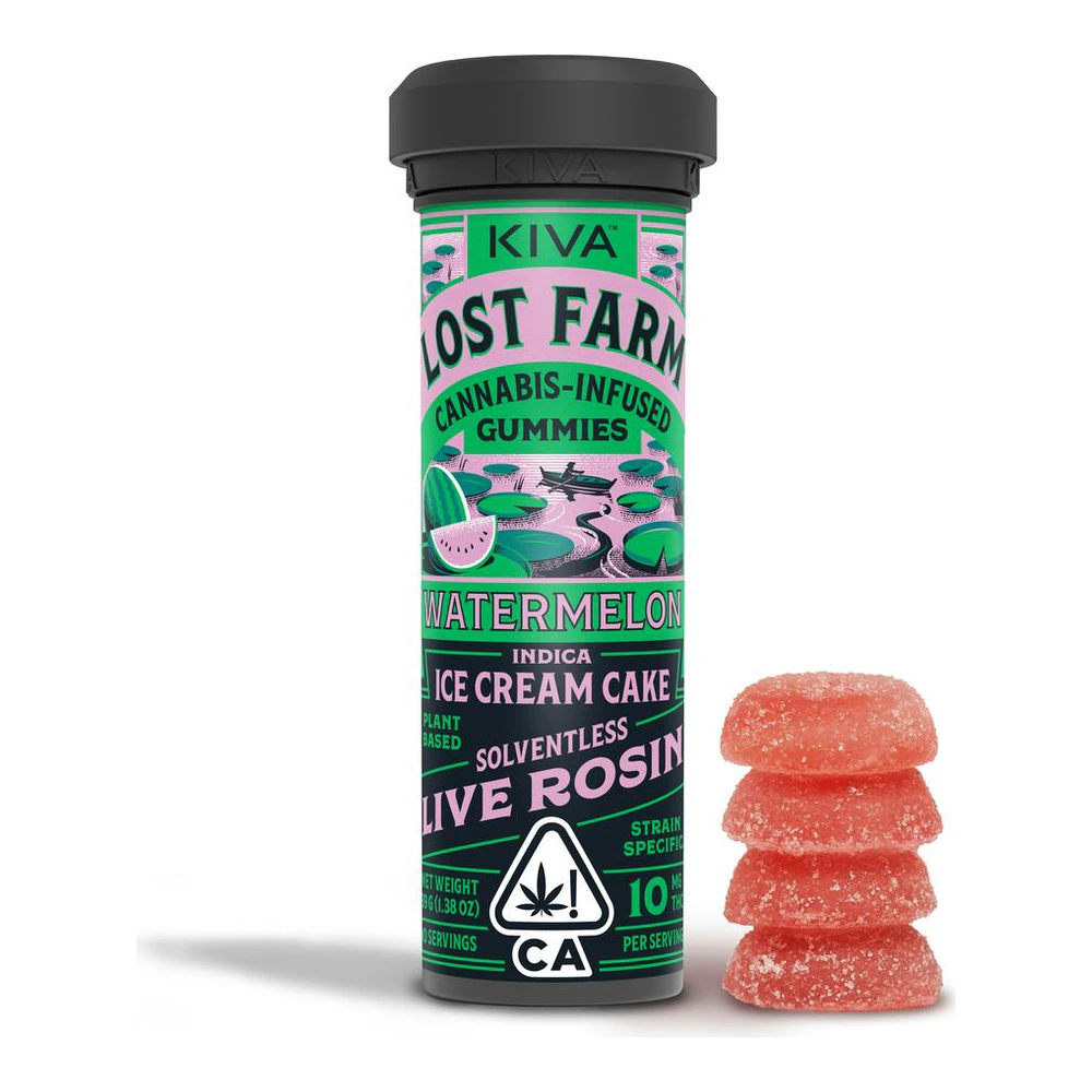 Kiva Confections - Lost Farm | Watermelon | Live Rosin Strain-Specific Gummies | 100mg Main Image
