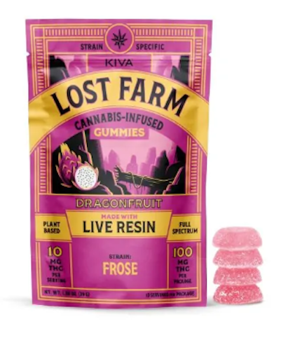 Lost Farm - Lost Farms | Dragonfruit x Frose -Hybrid- 100mg 10pk Live Resin Gummies (Edible) |      -X9 BACK