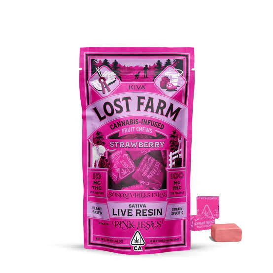 Lost Farm - Lost Farm - 100mg Chews - Strawberry Pink Jesus Main Image