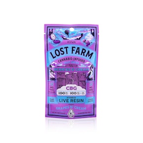 LOST FARM - Edible - Berries & Cream - 10:10 - CBG - Live Resin - Fruit Chews - 100MG