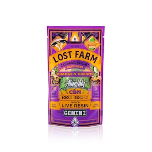 LOST FARM - LOST FARM - Edible - Orange N Dreams - CBN - Live Resin - Fruit Chews - 100MG