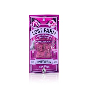LOST FARM - Edible - Pomegranate - Pink Jesus - Live Resin - Fruit Chews - 100MG