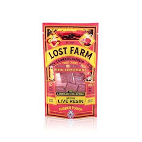 LOST FARM - Edible - Pink Lemonade - Durban Poison - Fruit Chews - 100MG